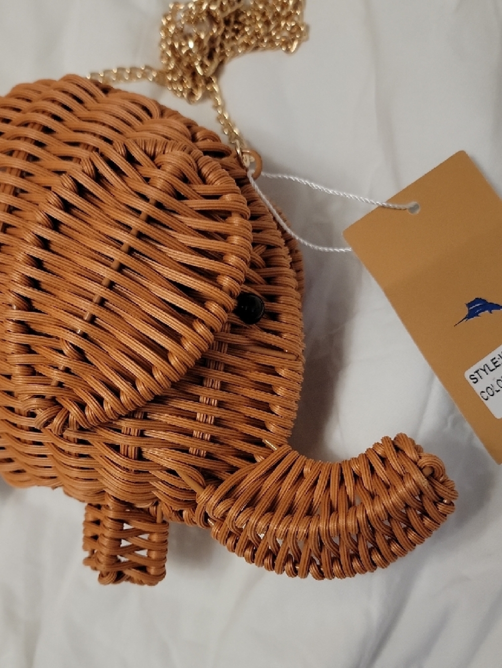 Tommy Bahama Woven Elephant Crossbody Bag in Natural Brown NWT - Picture 2 of 5